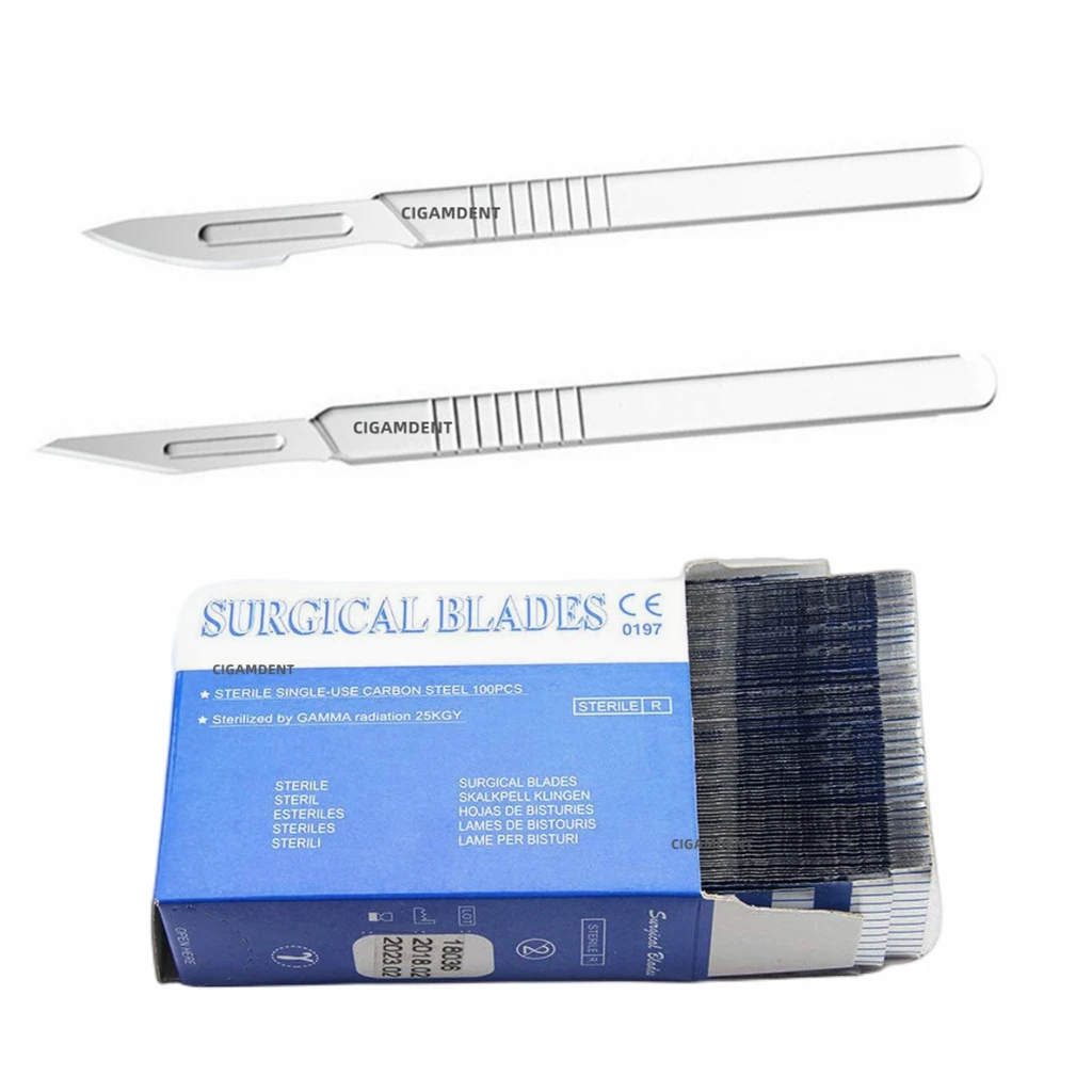 100PcsboxDentalSurgicalScalpelSterilizedBladesDisposable