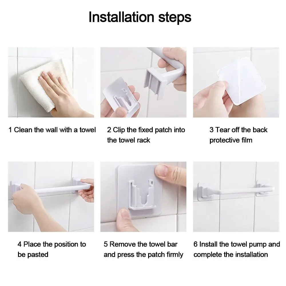 Self Adhesive Plastic Towel Rod 24.5/34cm Wall Mount Bathroom Kitchen Storage Shelf Shoe Rack Hanger Holder Household Gadget towel holder towel rack bathroom facilities