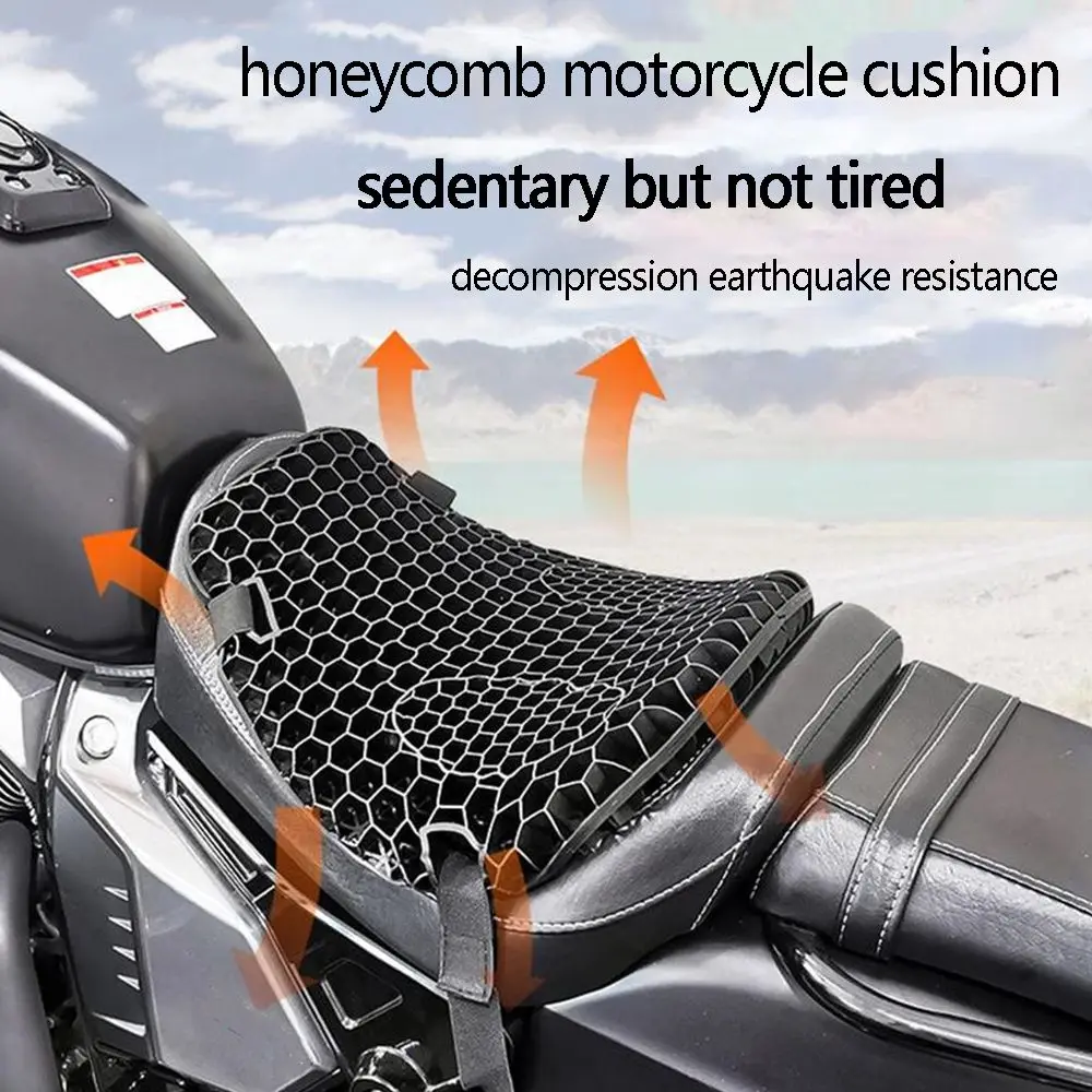 Gel Honeycomb Motorcycle Cushion Universal Comfort Damping Absorbing Pressure Relief Breathable Cushions