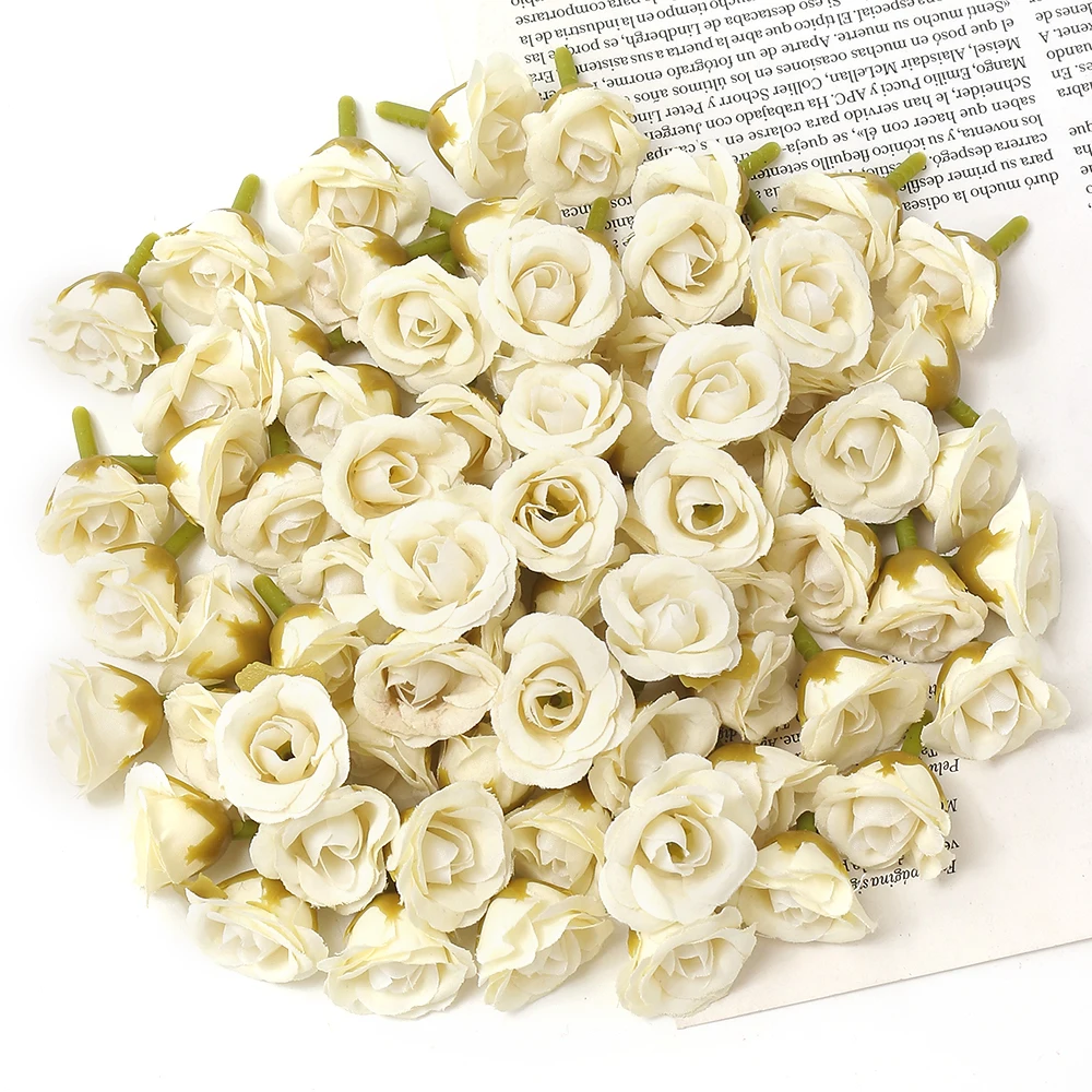 50PCs Seide Rose Künstliche Blumen Kopf Mini Gefälschte Blumen Für Wohnkultur Garten Party Hochzeit Dekoration Kranz Geschenk Zubehör – Detail 13