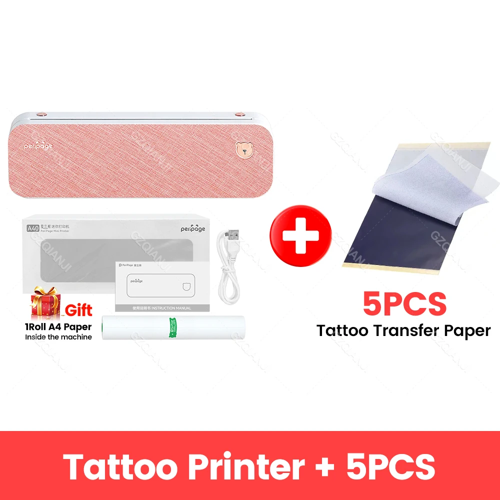 Mini impresora de tatuajes inalámbrica, máquina de plantillas de tatuaje  recargable, transferencia de papel de tatuaje, aplicación gratuita móvil  Peripage A40, 2023 - AliExpress