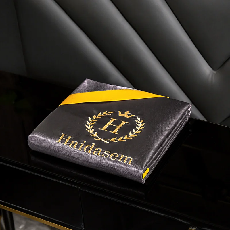 3pc Set New Embroidered Bed Sheet Ice Silk Mattress Cover Fitted Sheet Queen King Size Fabric Single Double Sheet Home Sheets 6