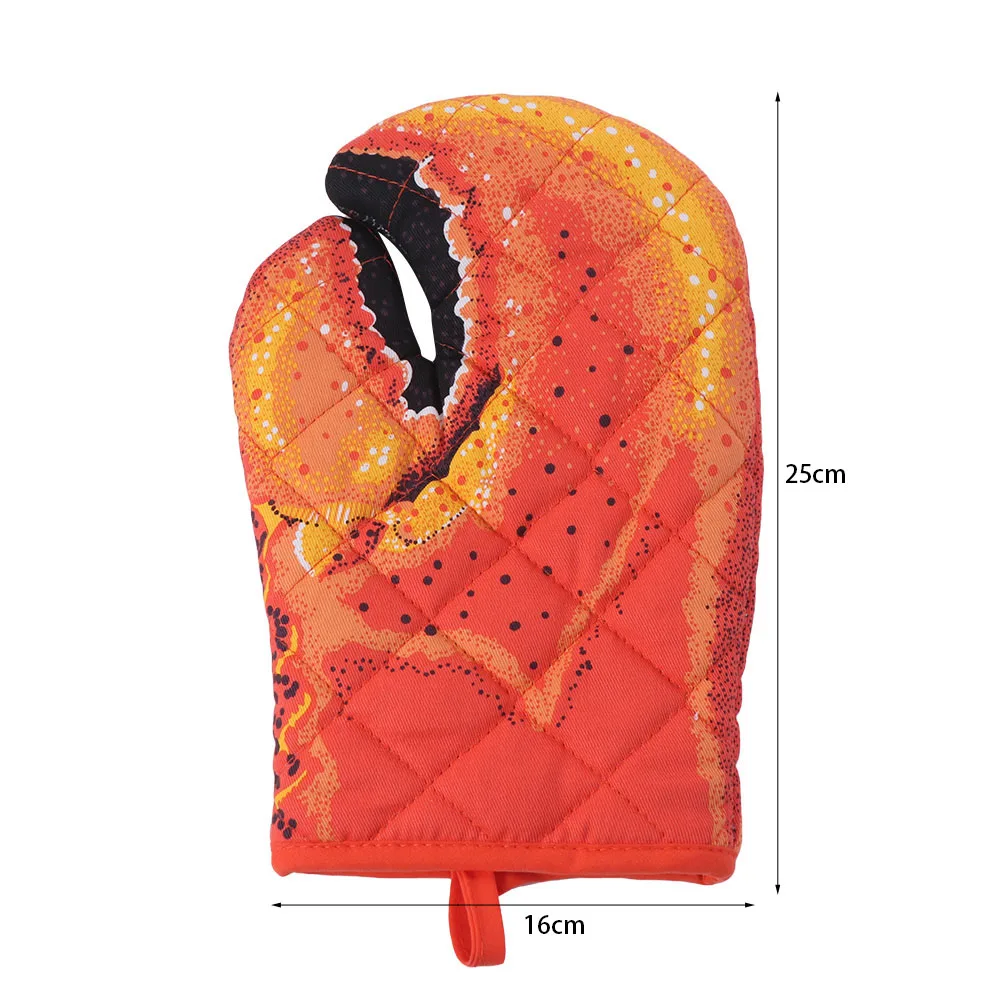 Oven Special Thickening Crab Shape Oven Gloves Versatile Non-Slip Heatproof Mitten Durable Cotton Microwave Gloves Cooking