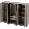 82.6" Wooden Armoire Wardrobe Cabinet with 6 Doors, 2 Drawers, 4 Storage Shelves & 4 Hanging Rods, Armoire Wardrobes Closet 4