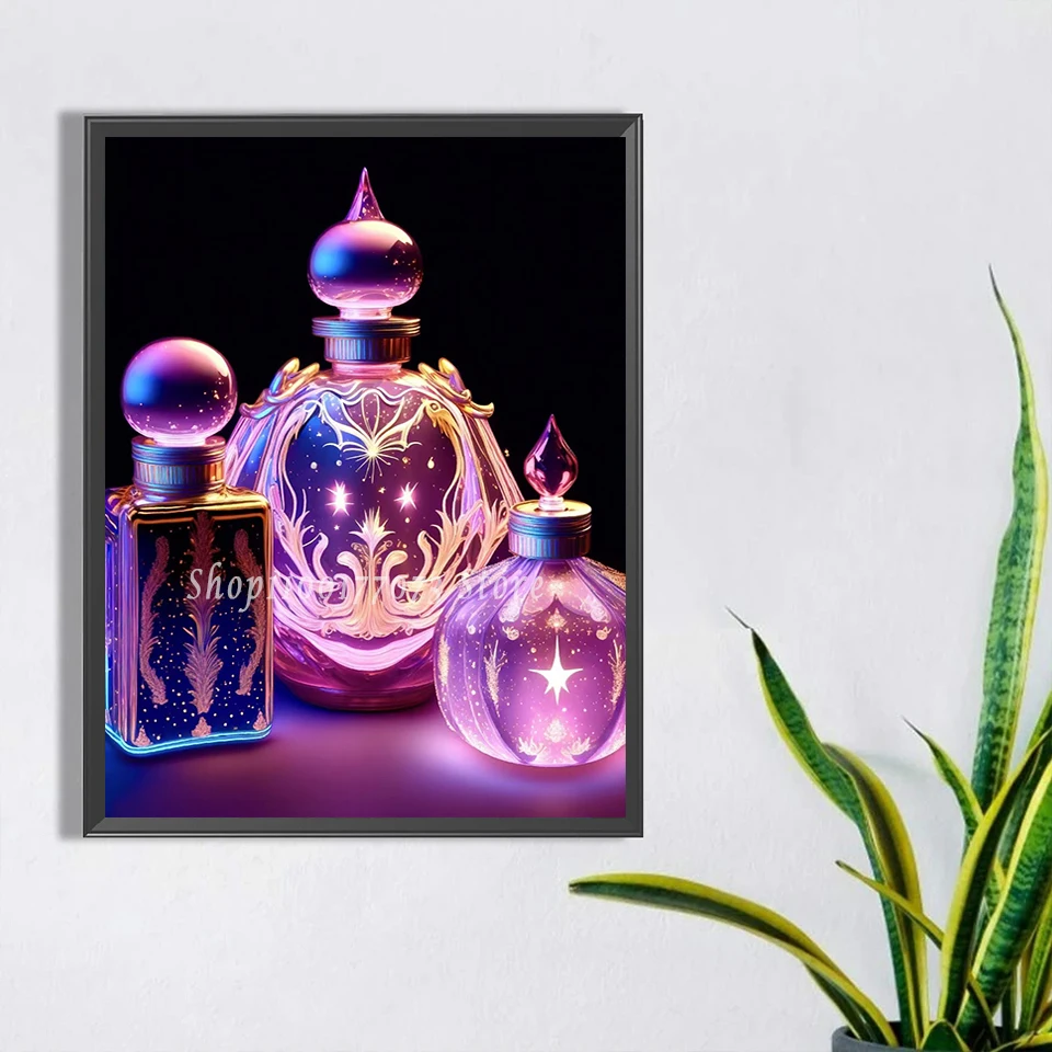 Glass Perfume Bottle Inspired By Diamond 3d Illustration Render