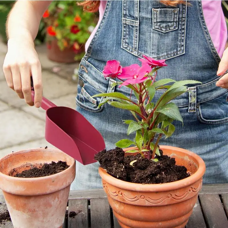 Portable PP Garden Scoop Lightweight Shovel Spoons Sturdy Non-Slip Comfortable Grip Cat Litter Spades For Indoor Planting Flower