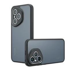 Enhanced Drop-Proof Frosted Soft Edge Case - Semi-Transparent Shockproof Cover for Honor 400Pro (Black)