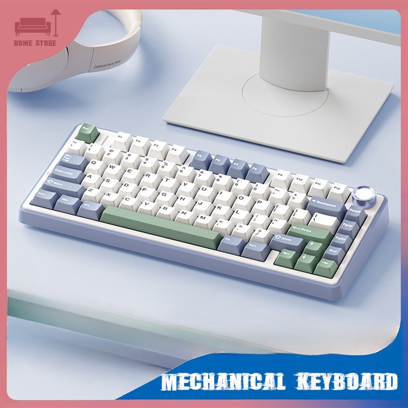 AULA F75 Mechanical Keyboard 2.4G Wireless/Bluetooth Wired RGB PBT 75% Layout OEM Profile Gasket Customized Pc Gaming Keyboard