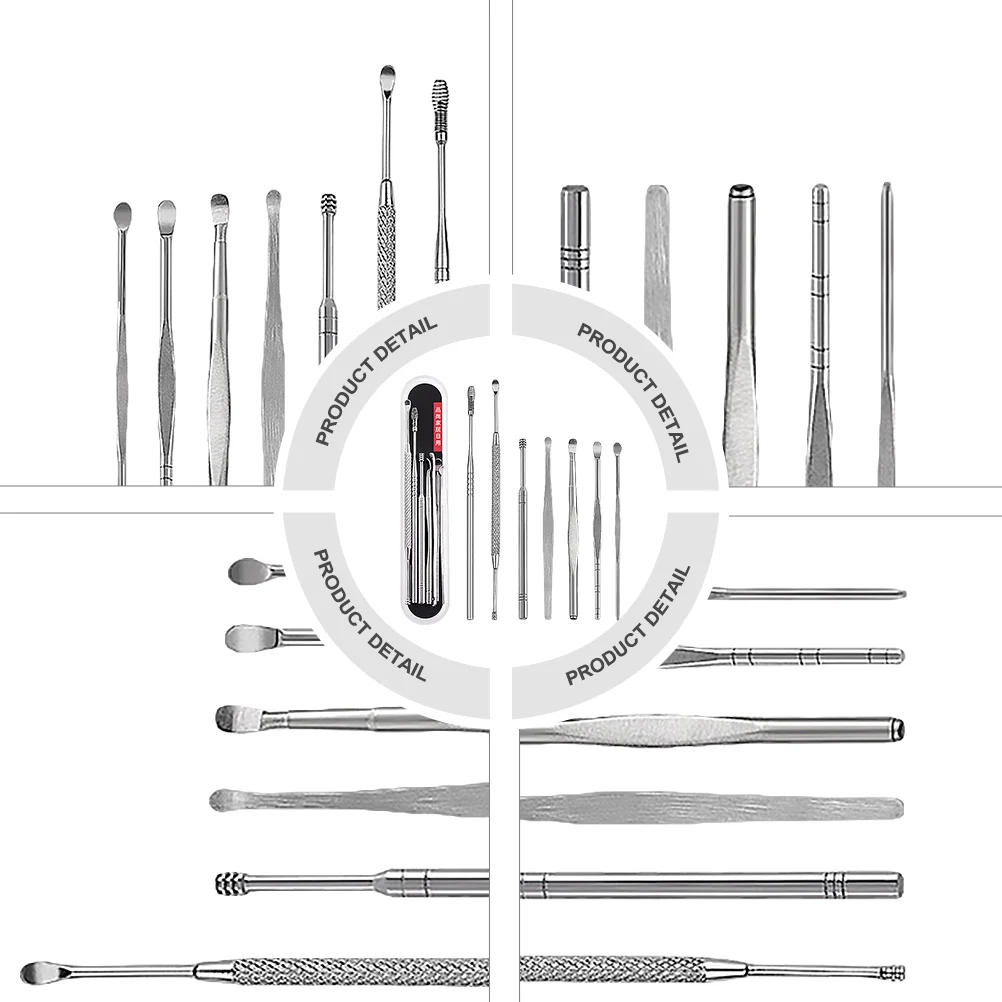 7PCS Ear Tool Sets Ear Pick Ear Wax Removal Tools Ear Spoon Ear Scraper Ear Cleaning Tools for Men Kids ( Silver ) Earwax 4