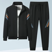 Décontracté athlétique pull pantalon à manches longues survêtements costume hommes Sport Cardigan col montant sweats pantalon de survêtement 2 pièces ensemble 3