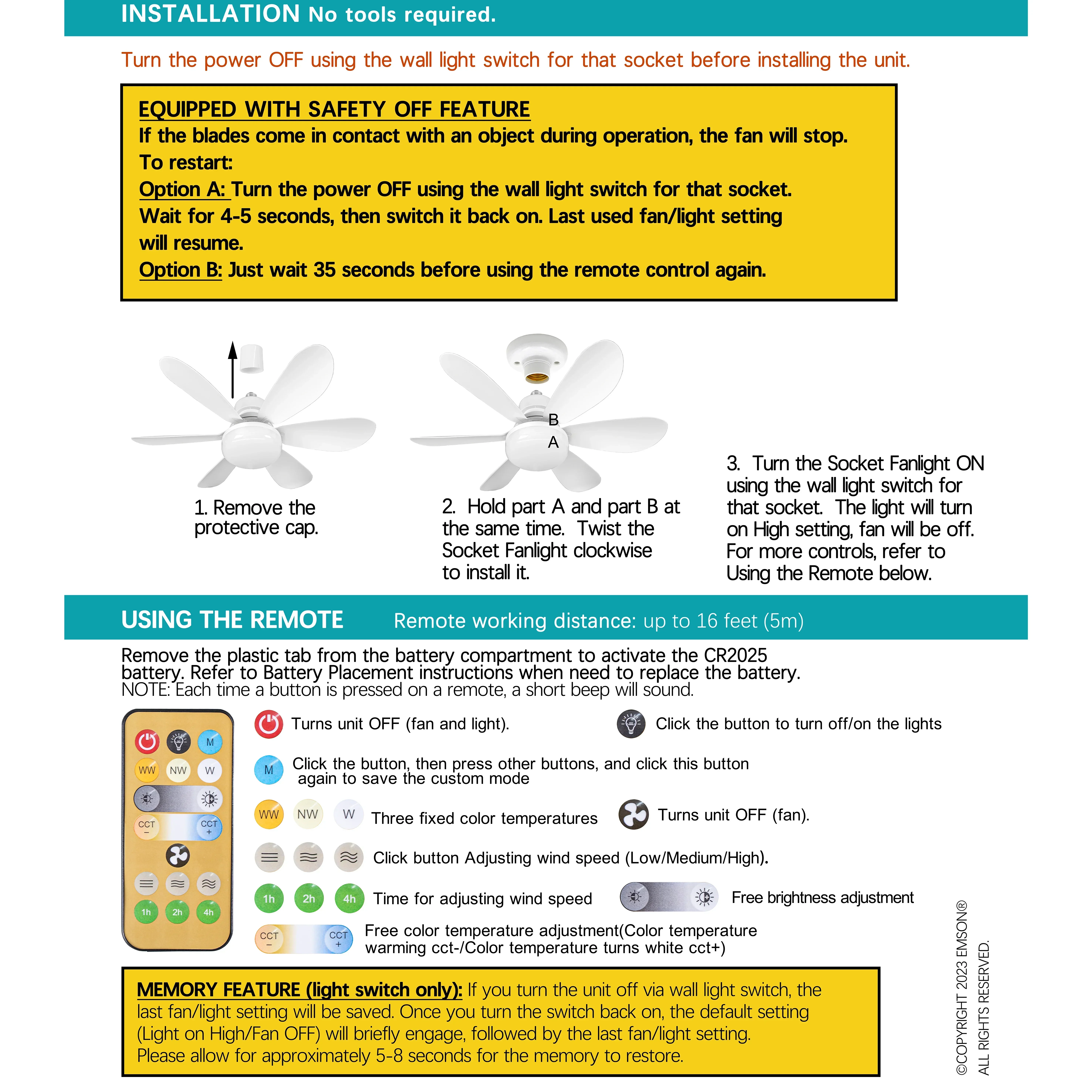 Ceiling Fan Lighting Dimmable Light Color Temperature Modern Ceiling Mount Remote Control Smart E27 Led Ceiling Fan Light