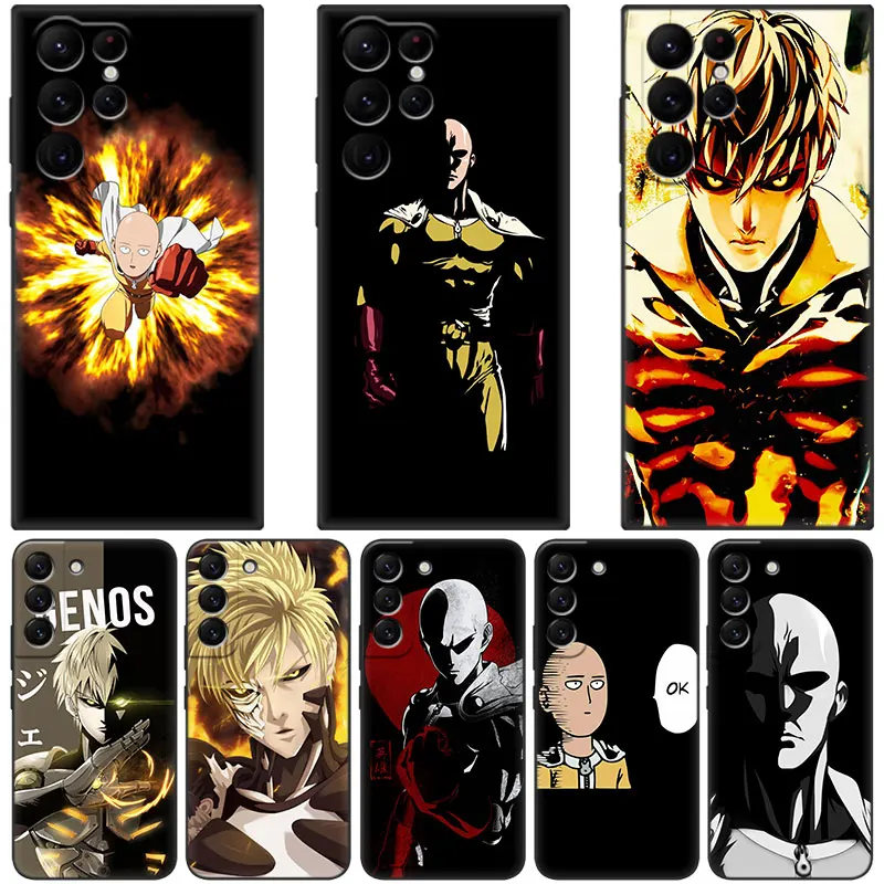 Чехол для телефона с аниме One Punch Man Genos для Samsung Galaxy S23 S22 S21 Ultra S20 FE 5G S10E S10 Lite S9 S8 Plus S7 Edge, черный чехол