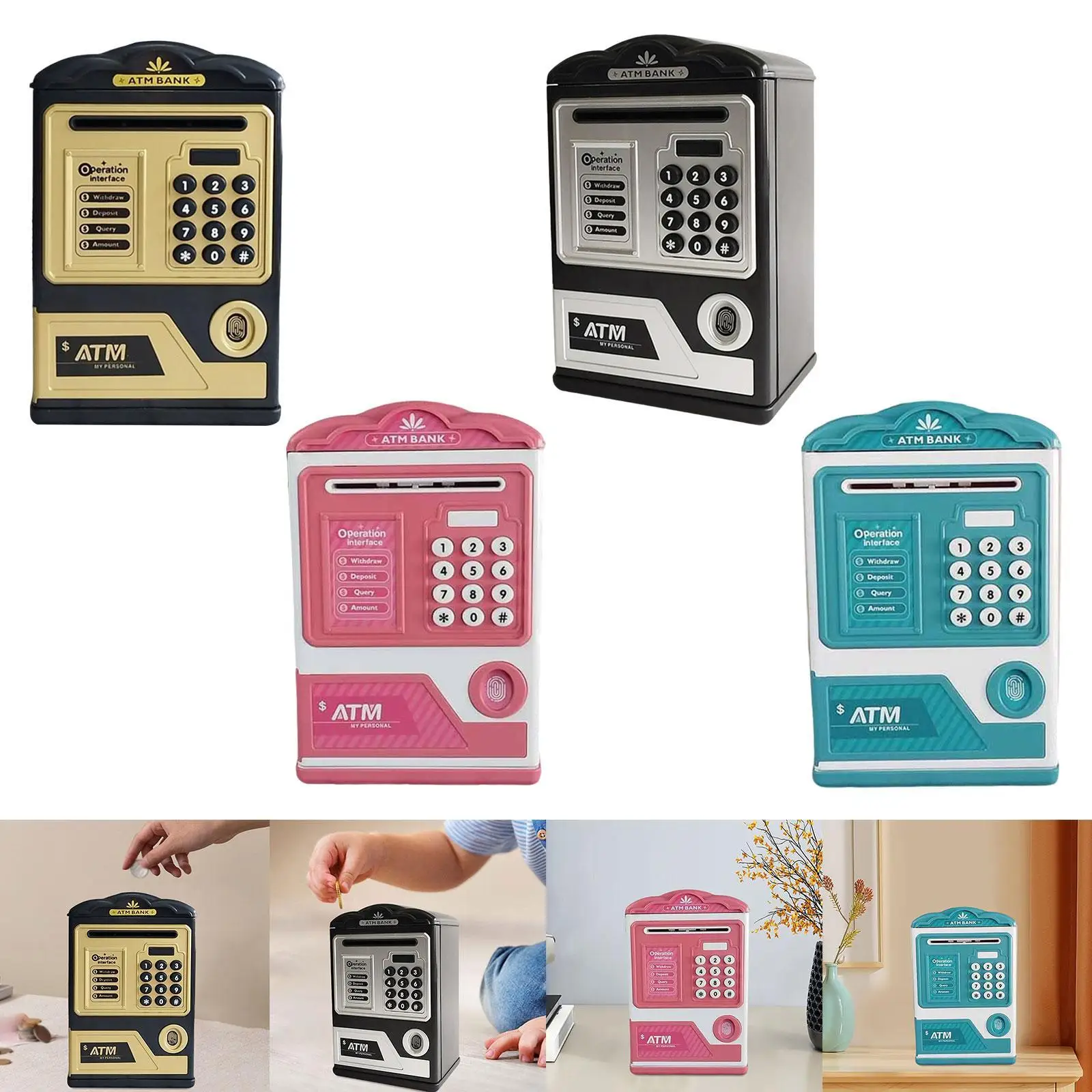 Piggy Bank for Kids,Educational Toys,Creative Gifts,ATM Machine Gifts,Small Money Jar Saving Box for 4 7 8 9 10 11 Year Old
