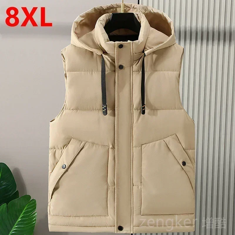 Gilet homme épais automne hiver grande taille - Veste sans manches mode équitation pour hommes forts 8XL