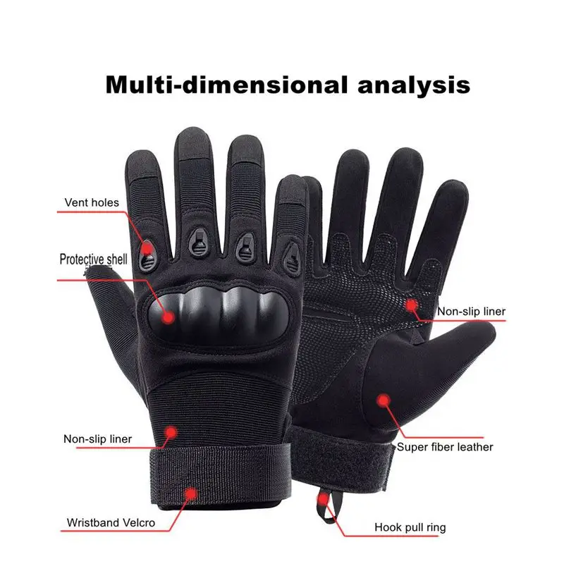 Cycling Gloves Motorcycle Hard Knuckle MTB Sports Training Non-Slip Fitness Half Finger Tactical For Men Women