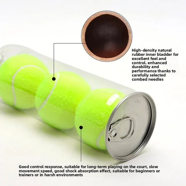Cricket Tennis Balls 3-Pack, High Elasticity Padel Balls with 45% Wool, Durable Cage Style for Training & Entertainment 2