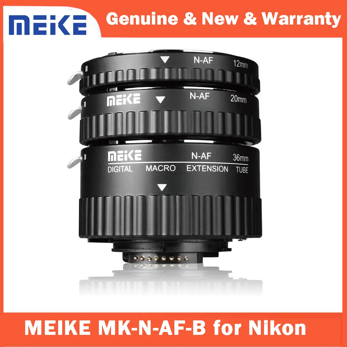 Meike-auto Focus Macro Extension Tube Grupo Anel Adaptador para Nikon D3100 D5000 Todos Dslr af Af-s dx Câmera Lens 12 20 36 Milímetros