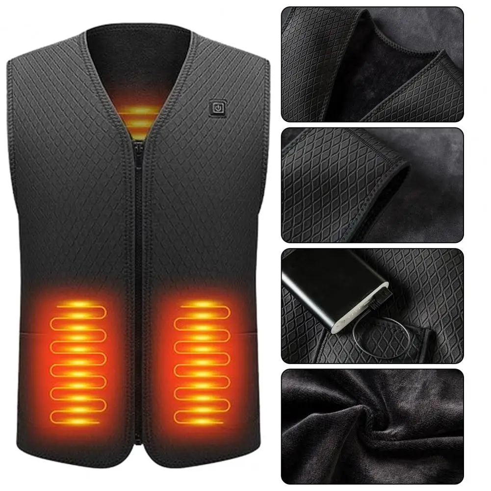 Men Vest Usb Winter Vest with Adjustable Gear Energy-saving Zipper Closure for Men Women Padded Windproof Waistcoat Winter 3mp 4g solar surveillance camera outdoor wifi surveillance camera solar energy sim card with ir motion detection night vision