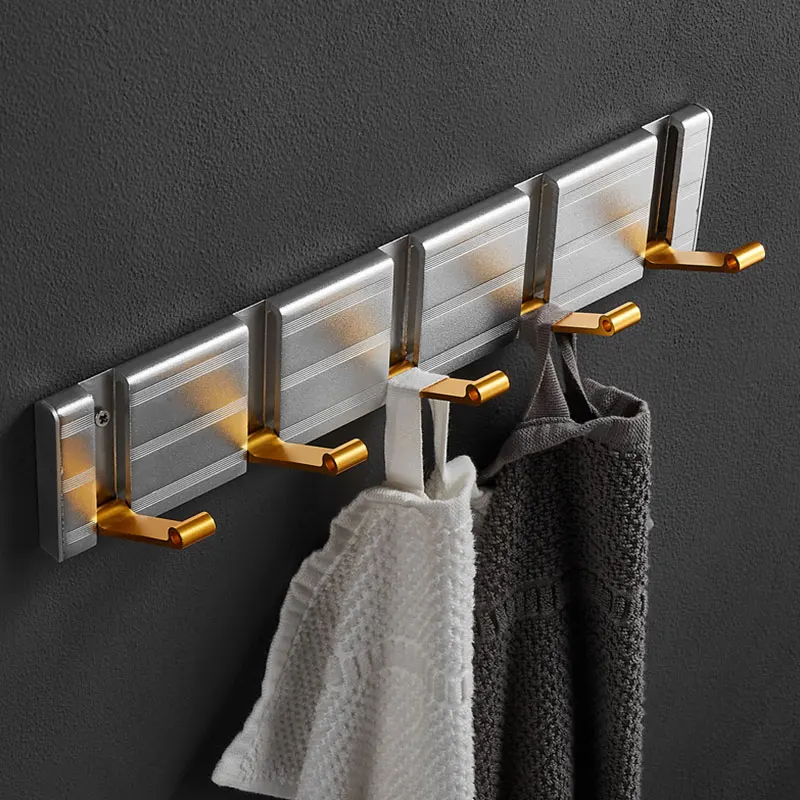 WJNMONEHotSaleSilverGoldBathroomWallHangingRobeHookNailfree
