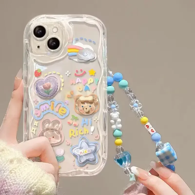 Adorable 3D Bear Hang Protective Phone Case