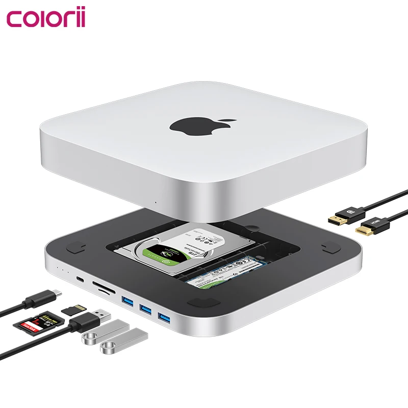 USB-C Hub with Hard Drive Enclosure for Mac Mini M1 – elecife