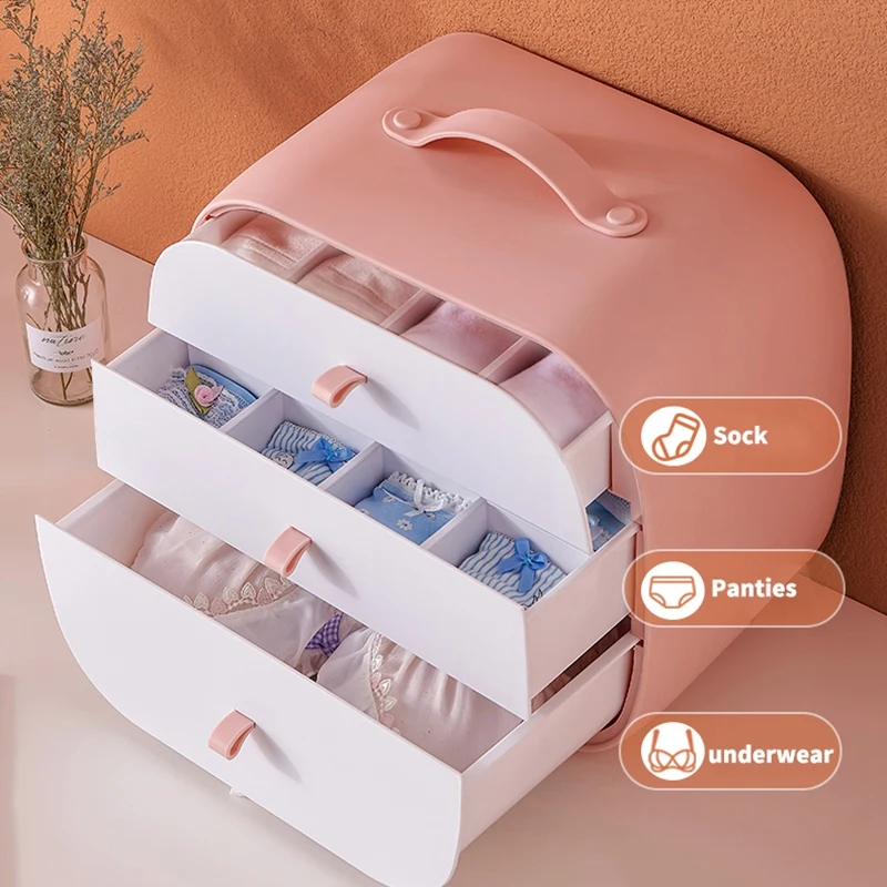 

3 In 1 Combined Socks, Home Separated Underwear, Panties, Sock Storage Box Bra Organizer Drawer Organizer