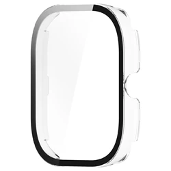 Redmi Watch 4 Premium Protective Strap Set with Tempered Glass and Plated Silicone Band (26 transparent)