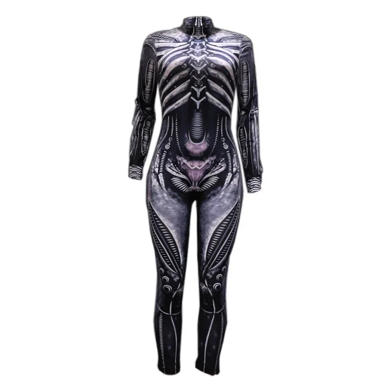 Halloween Skeleton Rose Adult Kids Scary Costume Bodysuit Cosplay Devil Jumpsuit Carnival Party Baby Girl Rompers Day The Dead