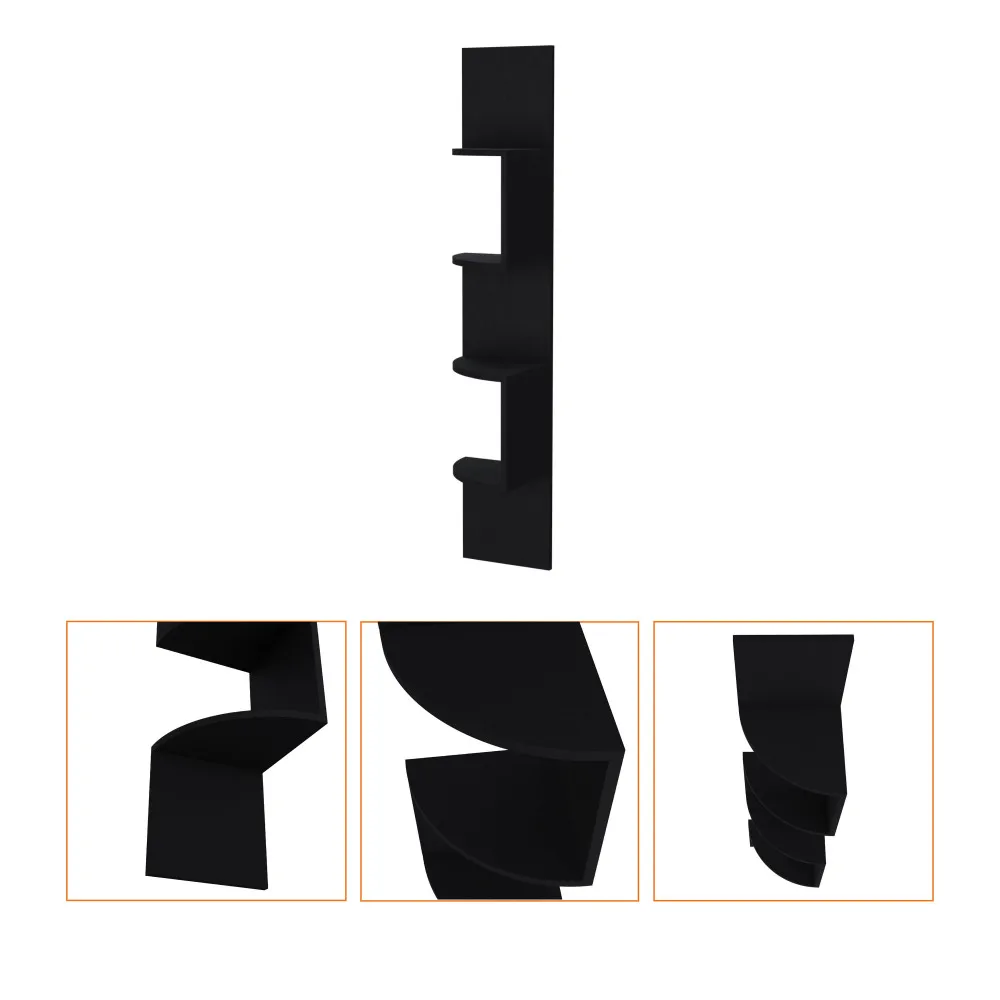 Rosebud Corner Floating Shelf  Modern Full-Wall 4-Shelf Unit 5