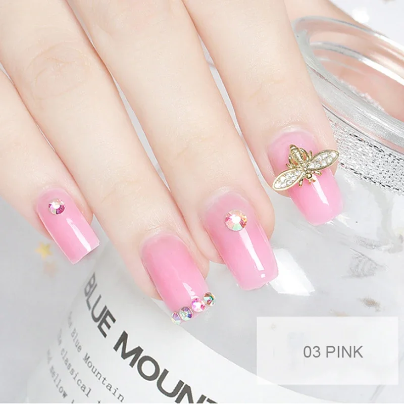 Poly Nail Gel Set to Extension 3D Acrylic Crystal Fingertips with LED/UV Lamp Tools /White/Clear/Nude Chooses All for Manicure 5