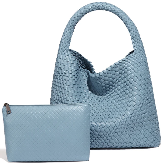 Hnycinj Woven PU Leather Tote Bag For Women - Large Hobo Shoulder Bag With Detachable Clutch, Multiple Colors - View #4