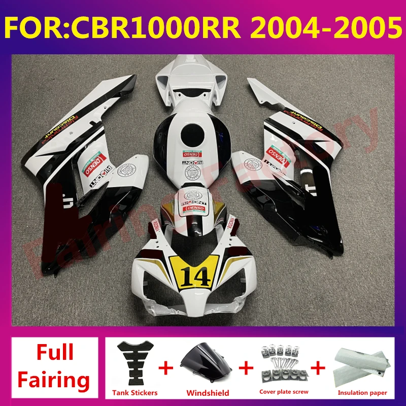 

Motorcycle Injection full Fairings Kit fit For CBR1000RR CBR 1000RR CBR1000 RR 2004 2005 Bodywork fairing kit zxmt white black