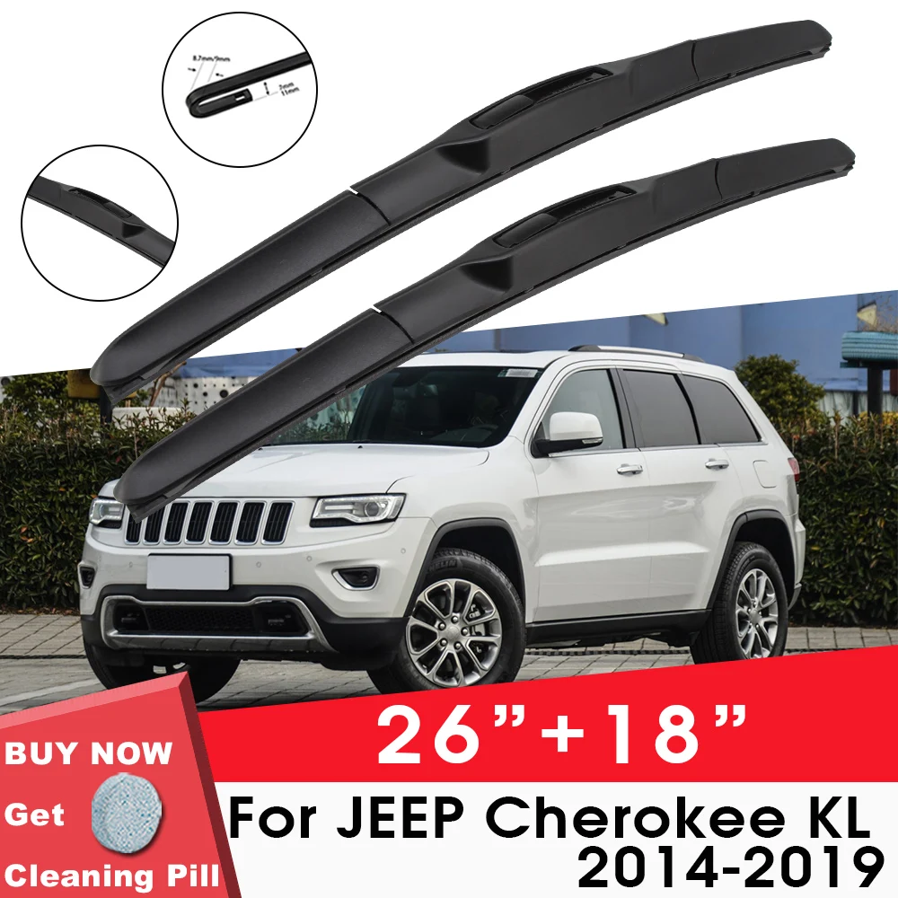 

Car Wiper Blade Front Window Windshield Rubber Refill Wiper For JEEP Cherokee KL 2014-2019 26"+18" Car Accessories