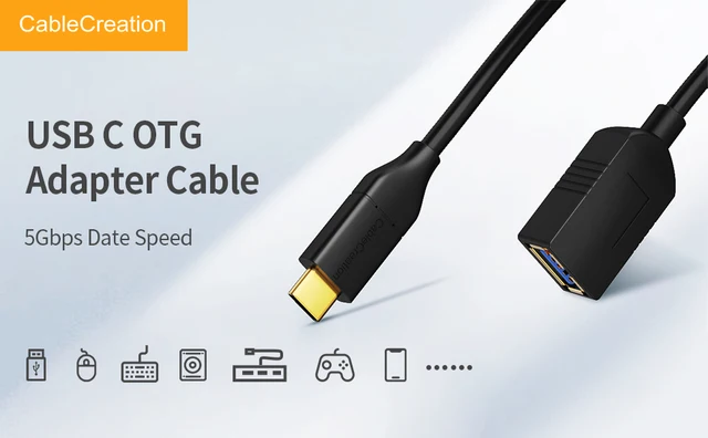 CableCreation Adaptador USB-C a USB 3.0 hembra, 0.5 pies (Gen1) USB3.1 Tipo  C a adaptador tipo A cable OTG, cable adaptador USB a USB C compatible con