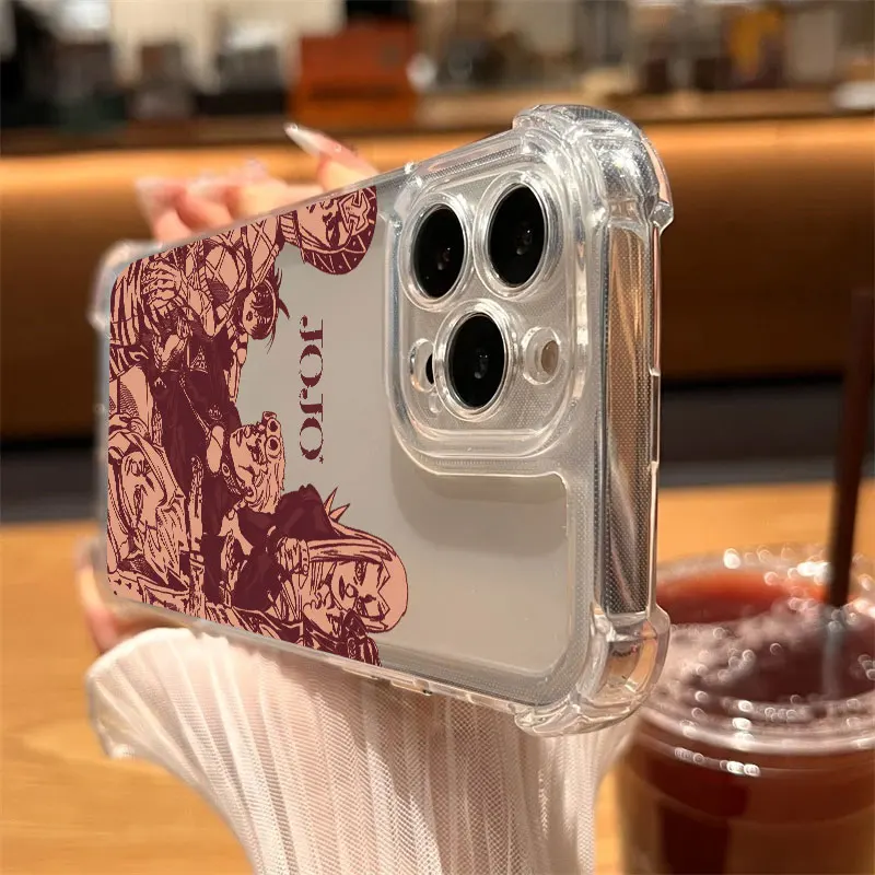 Clear Shockproof Anime Phone Case - JoJo's Bizarre Adventure Design