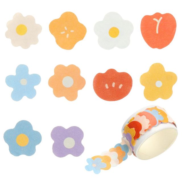 Pcs/pack Round Stickers Dot Paper tape Kawaii Fruit Animals Face Dot Washi Stickers For DIY Crafts Scrapbooking Decorative