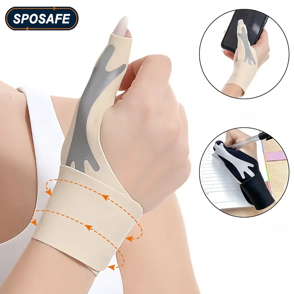 1PCS Thumb Splint Right Hand Soft Adjustable Wrist Thumb Support Brace Trigger Finger Splint for Men Women Tendonitis Relief thumb splint
