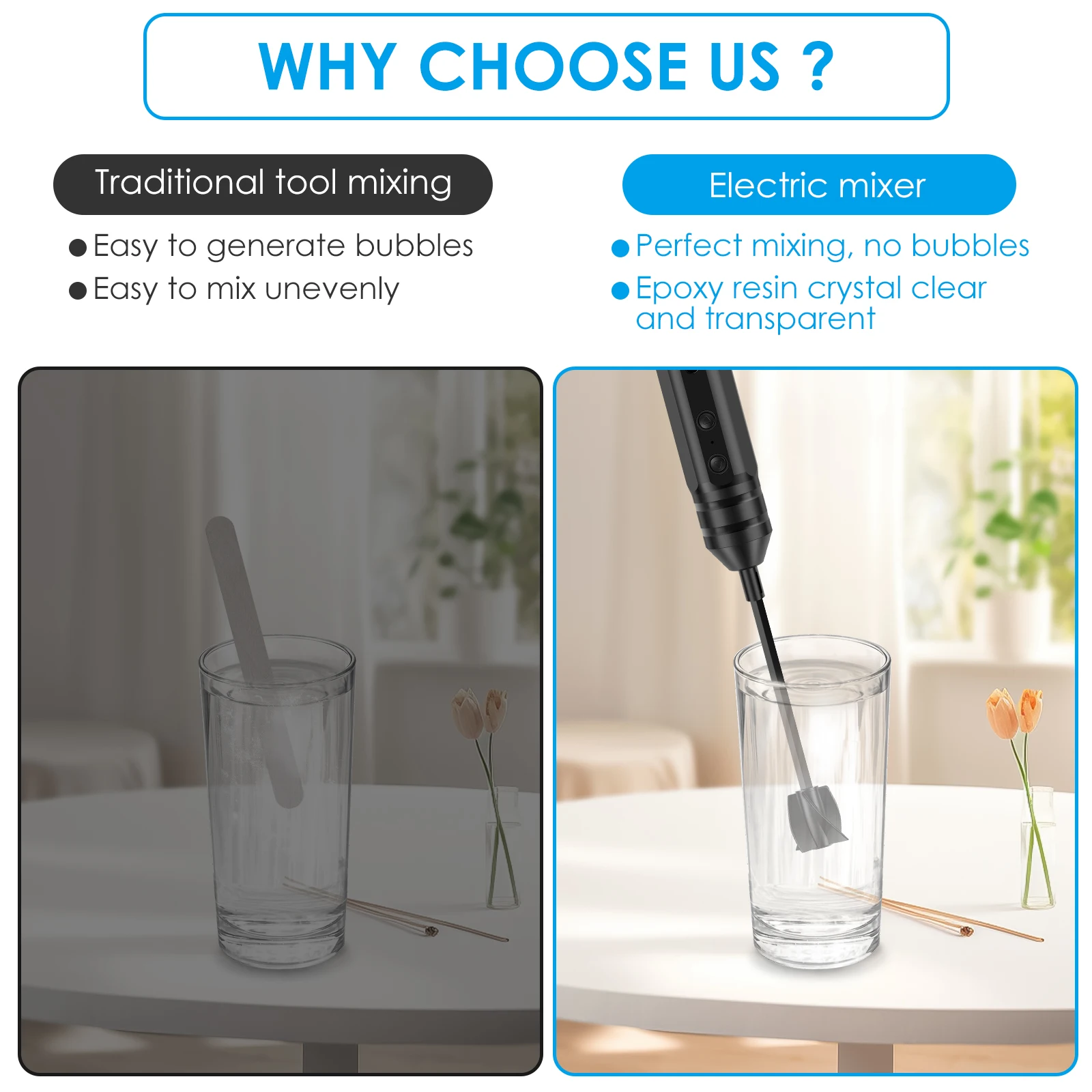 Epoxy Mixer Resin Mixer Paddles Rechargeable Drill Paint Epoxy Resin for Paint Concrete Plaster Reusable DIY Crafts