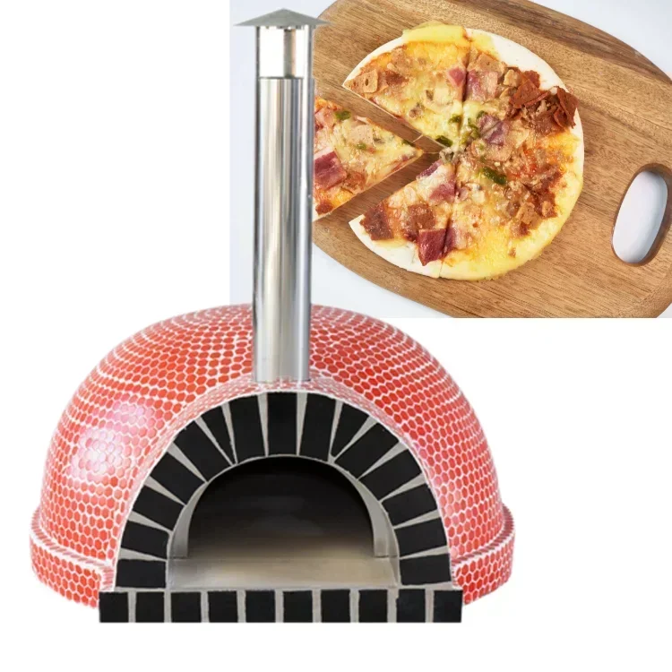 Outdoor Brick Woodfire Pizza Oven 500 Degree Round Ceramic Burn Built-in Ovens Pizza Dome Price