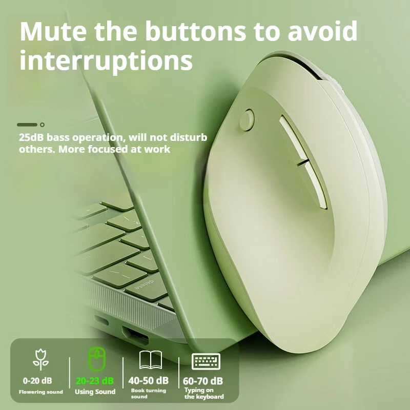 EWEADN Q7 Wireless BT + 2.4G Vertical Gaming Mouse 6 Buttons Silent Adjustable Sensitivity for Windows Laptop Office Work wireless mouse gaming mouse