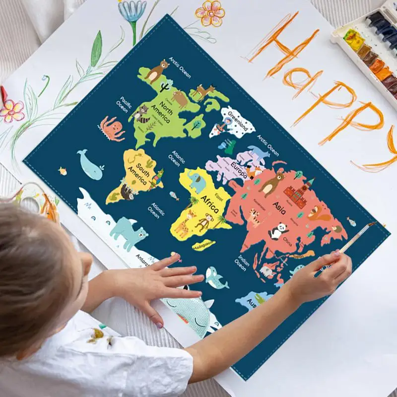 Colorful Dinosaur Space Map Desk Protector Mat