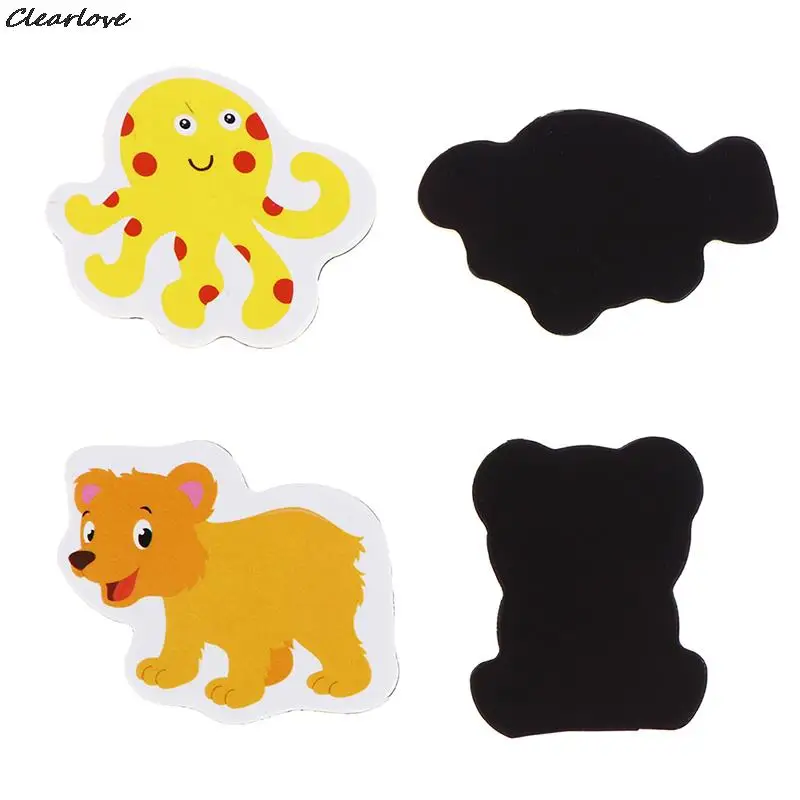 12Pcs colorful Fridge Magnet Creative Cartoon 3D Stickers Toys Mix Ocean Animals Wooden