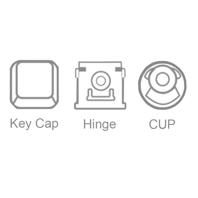 Substituição Keycap Chave Cap & Scissor Clip & Dobradiça para Asus G14 Ga402 Ga402r 2023 Teclado Portátil Branco Key & Clips - Imagem 4