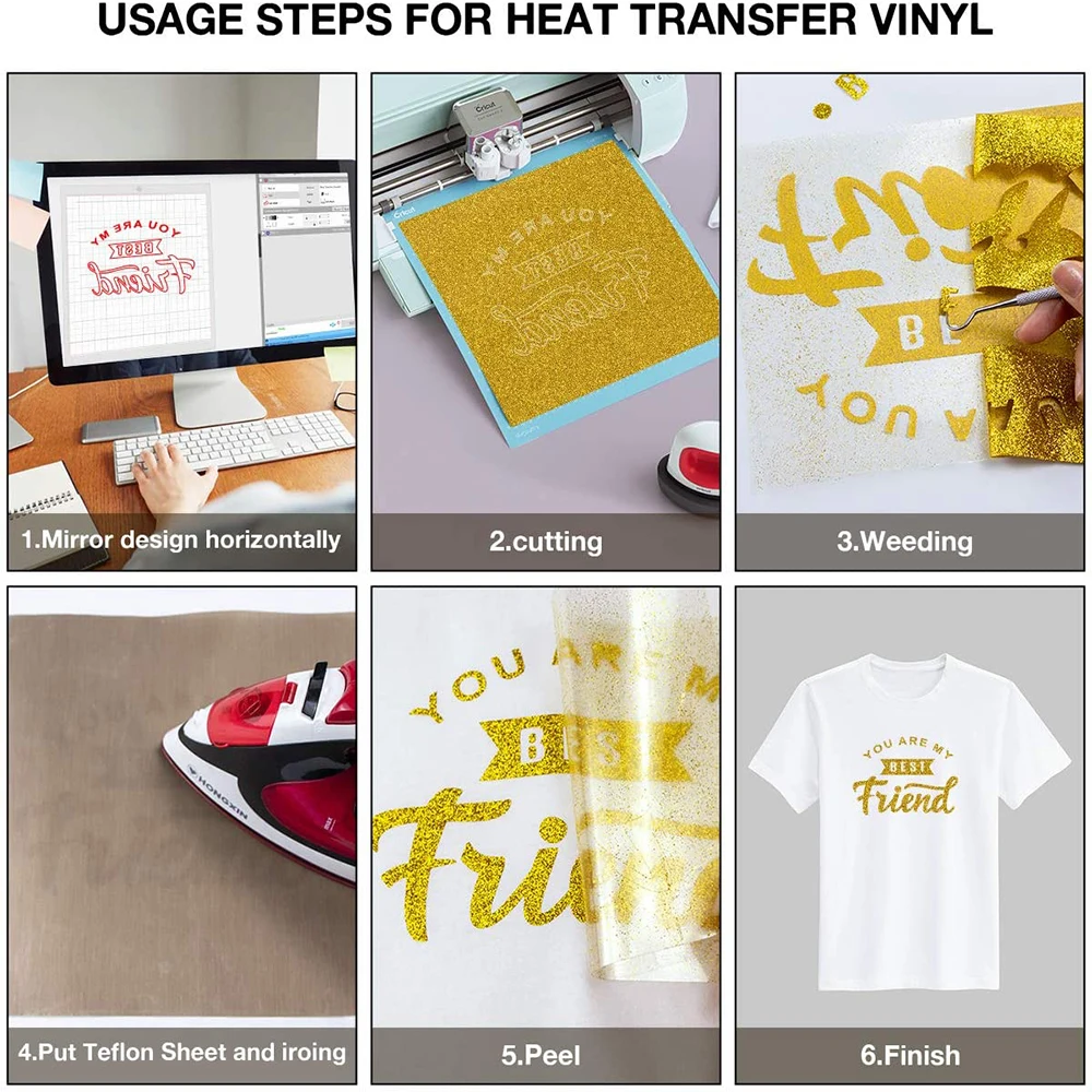 Vibrant Glitter Heat Transfer Vinyl for DIY T-Shirts and Gifts - 38 Assorted Colors