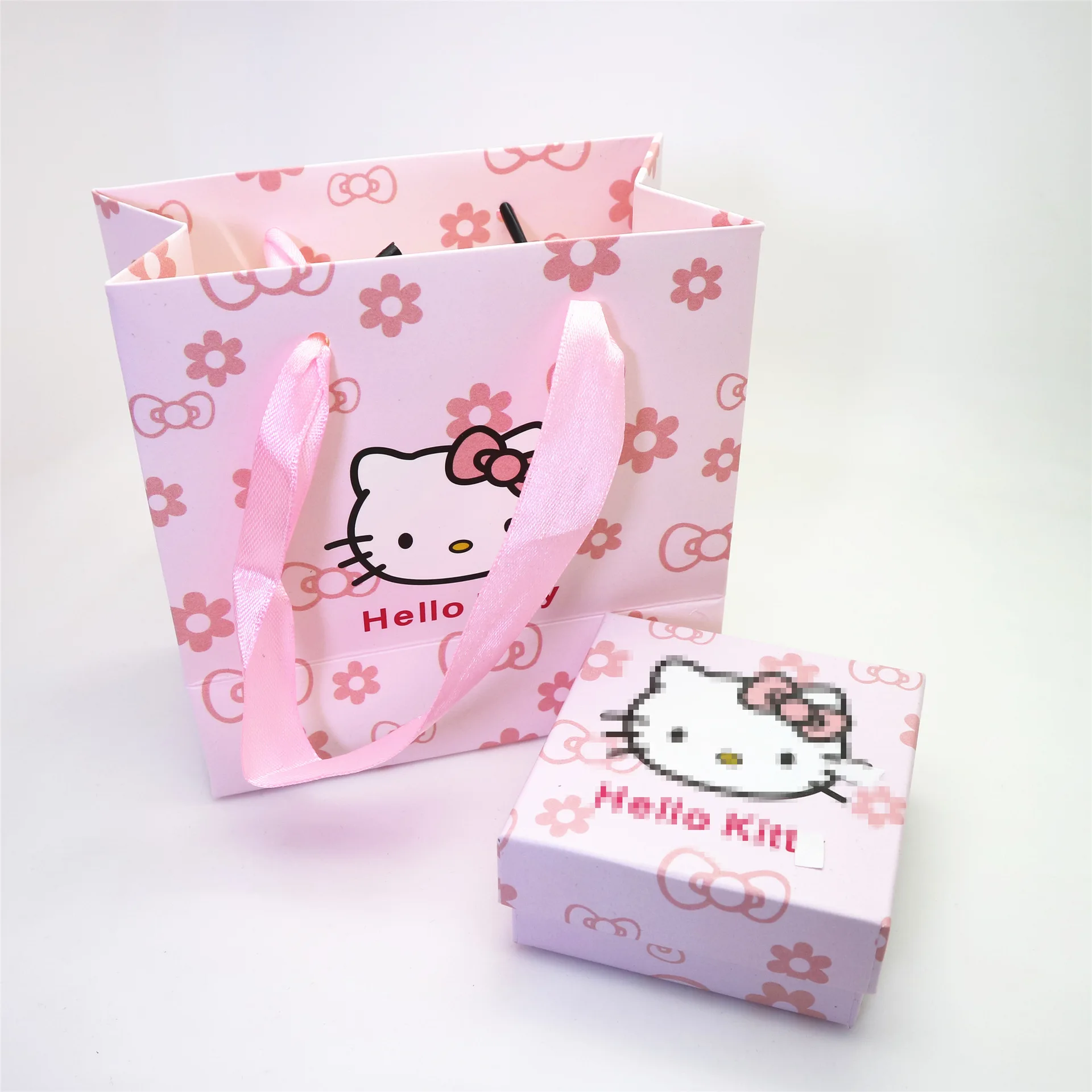 

New Sanrio Hello Kitty Gift Box Gift Bag Original High-end Necklace Ring Packaging Box Cute Children Ladies Jewelry Gift Box Set