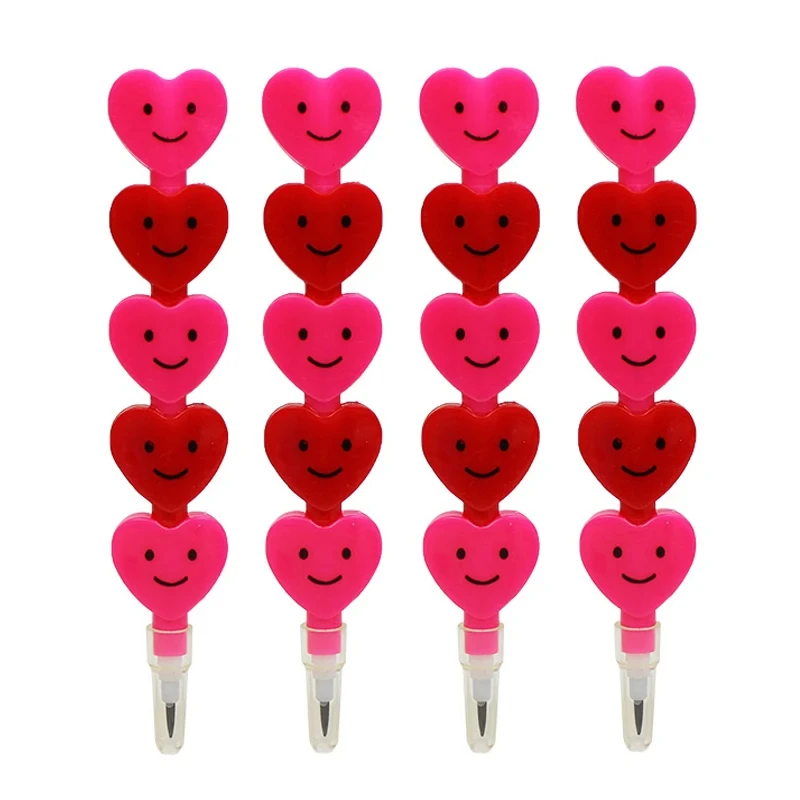 10 יחידות לב לוליפופ בניית בלוק עט גרפיטי לילדים מתנות ליומולדת חתונה אורחים מתנות טובות ממלאים