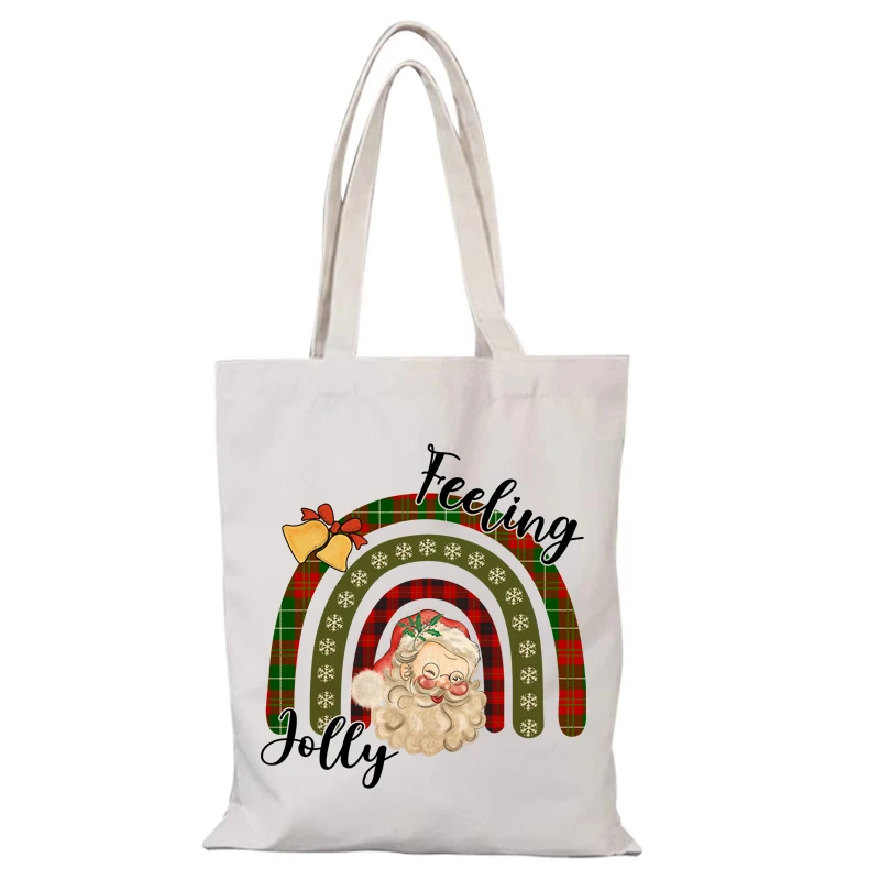 die Einkaufstasche Frau Neujahr Geschenk Frohe Weihnachten Cartoon Damen Einkaufstasche Handtaschen Damentaschen Sac De Courses Eco Shopper Mann – Detail 8