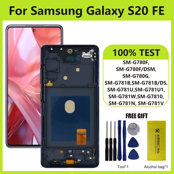 AMOLED pour Samsung S20 FE SM-G780F SM-G780F/DSM SM-G780G écran LCD avec cadre écran tactile numériseur assemblée remplacement