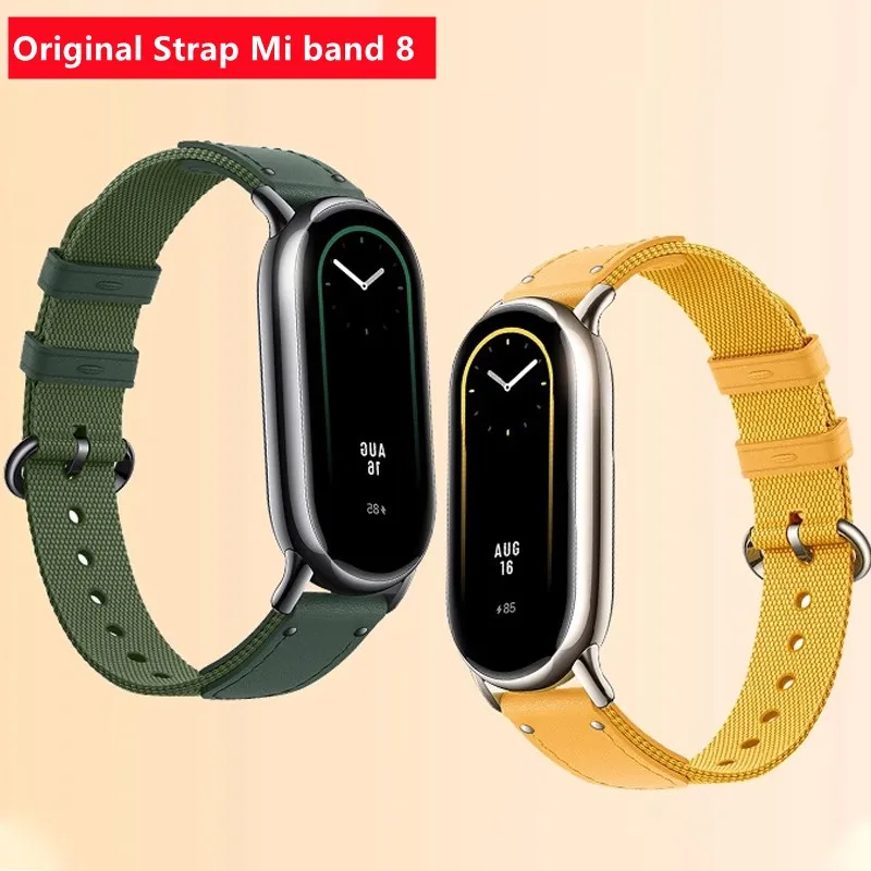 

Watchband for Xiaomi Mi band 8 NFC smart watch Replacement Leather+nylon belt Miband8 Original Correa Bracelet mi band 8 Strap