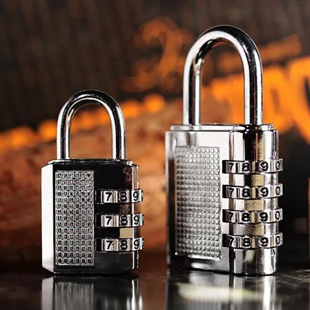 3/4 Digit Dial Combination Password Code Number Lock Padlock Safety Travel Security Lock for Luggage Backpack Suitcase Drawer 1